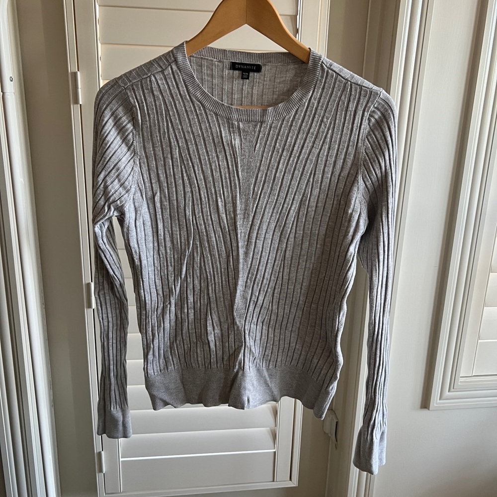 Ribbed, bodycon, lightweight scoopneck sweater